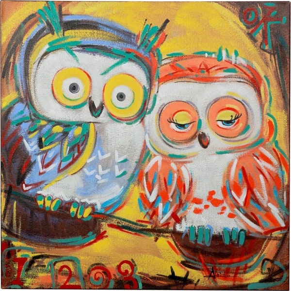 Shop Aa Warehousing Two Owls Sitting On A Branch Enjoying Each