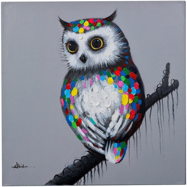 Gaining Wisdom Wise Owl on a Branch Canvas Artwork - Bed Bath
