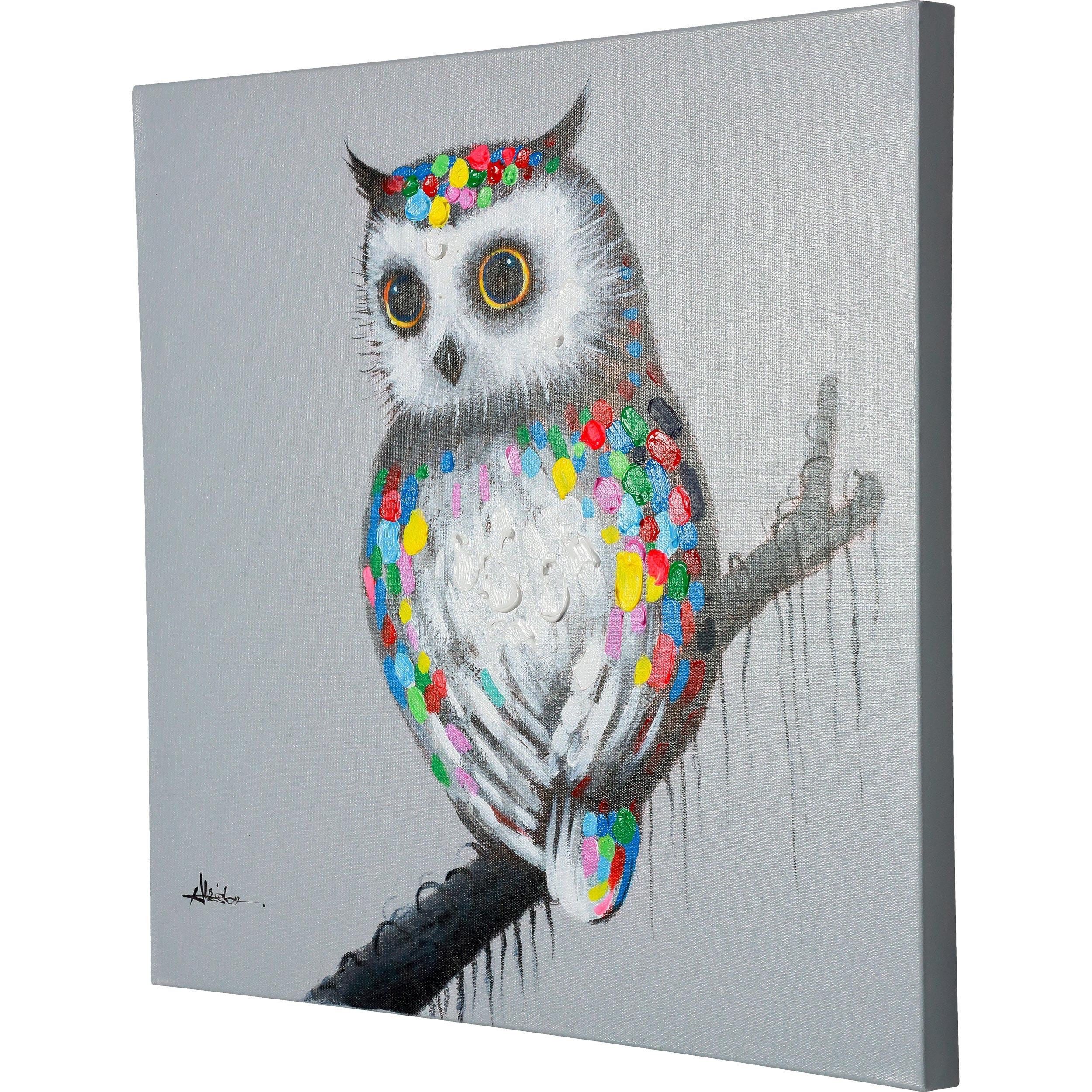 Wisdom’s Home - Acrylic Owl popular Painting