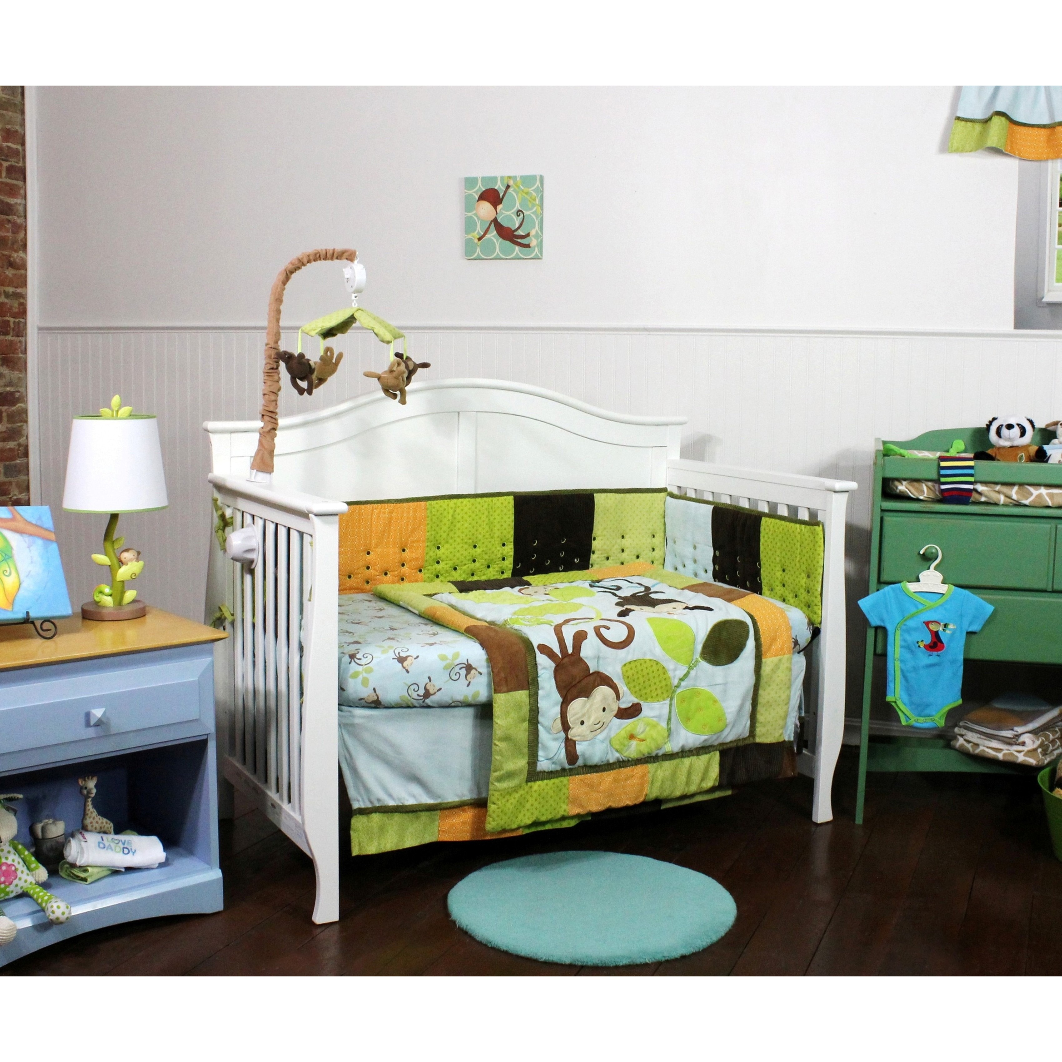 Shop Swinging Monkeys 4 Piece Nusery Bedding And Bumper Set On