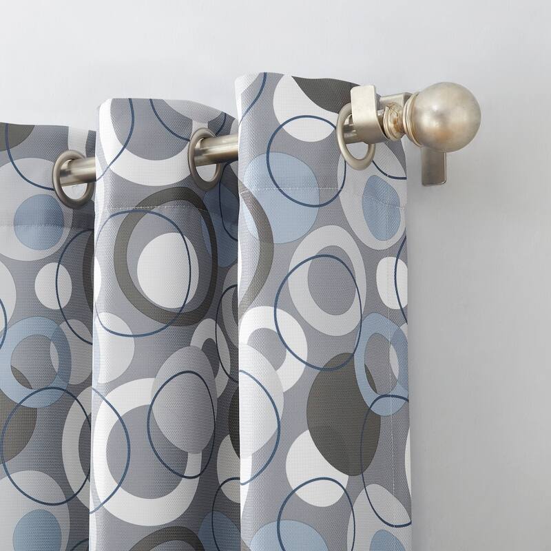 No. 918 Jetta Grommet Woven Print Window Curtain Panel (Single Panel), Single Panel