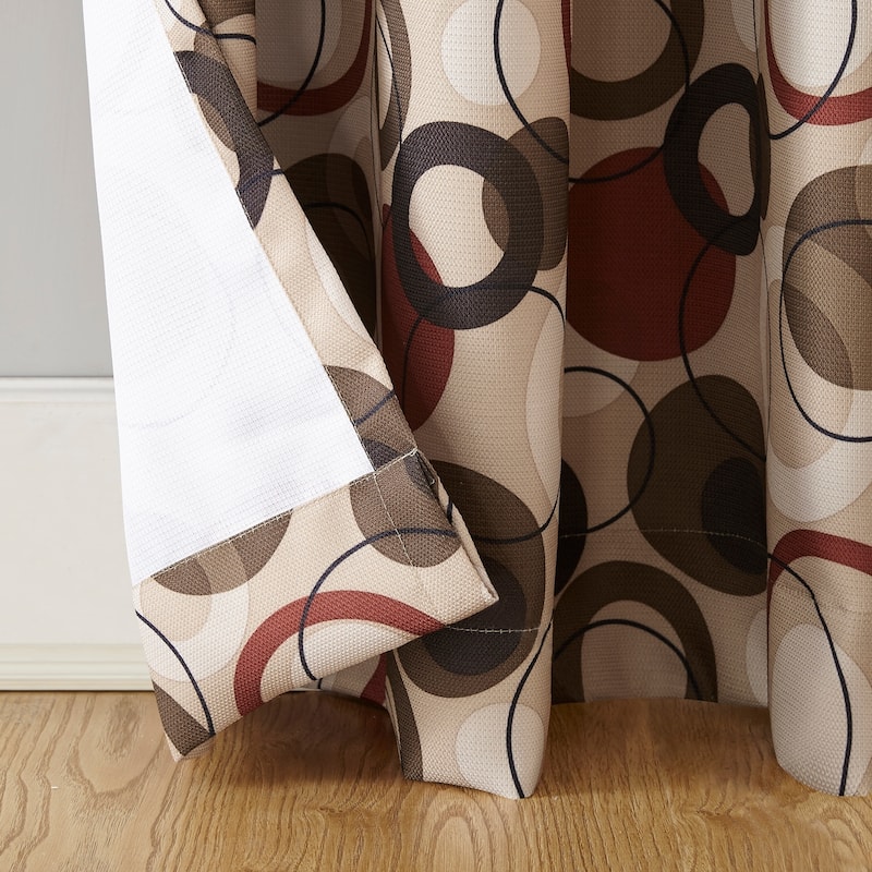 No. 918 Jetta Grommet Woven Print Window Curtain Panel (Single Panel), Single Panel