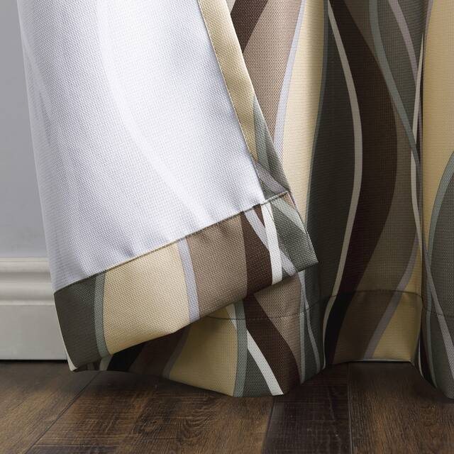 No. 918 Intersect Grommet Woven Print Window Curtain Panel, Single Panel