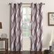 No. 918 Intersect Grommet Woven Print Window Curtain Panel, Single Panel - 48" w x 95" l - Nickel