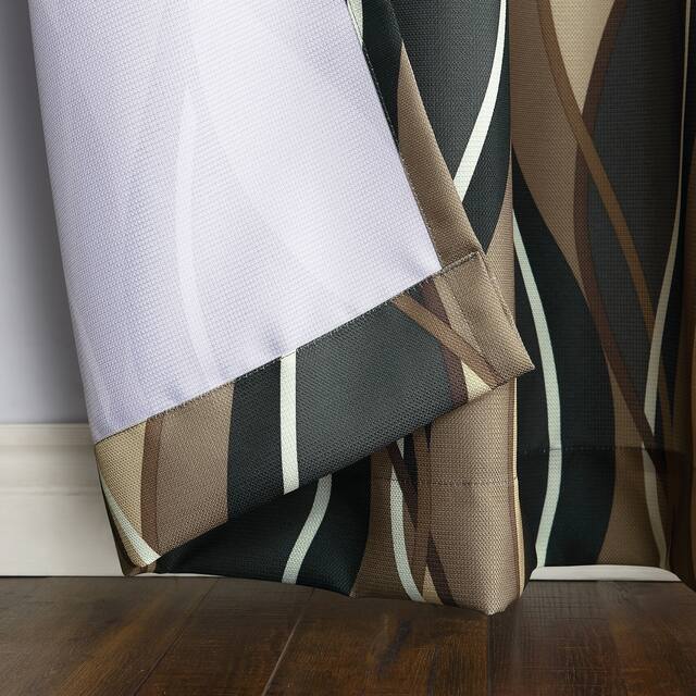 No. 918 Intersect Grommet Woven Print Window Curtain Panel, Single Panel