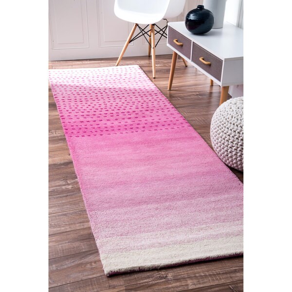 Shop nuLOOM Handmade Ombre Pink Wool Runner Rug (2'6 x 8') 2'6 x 8