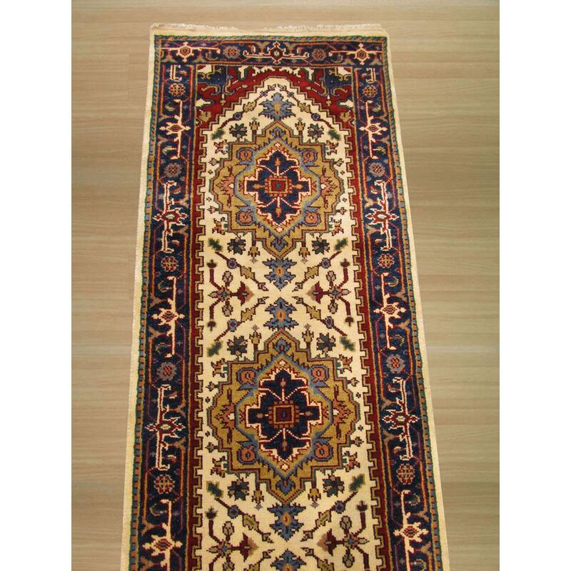 Hand-knotted Wool Navy Traditional Oriental Serapi Area Rug