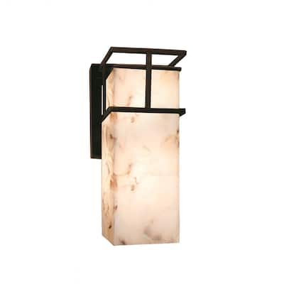 Justice Design Alabaster Rocks Structure Dark Bronze Outdoor Wall Sconce