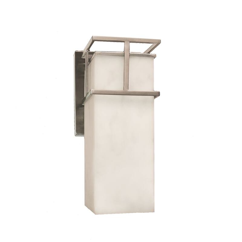 Justice Design Clouds Structure Brushed Nickel Outdoor Large Wall Sconce