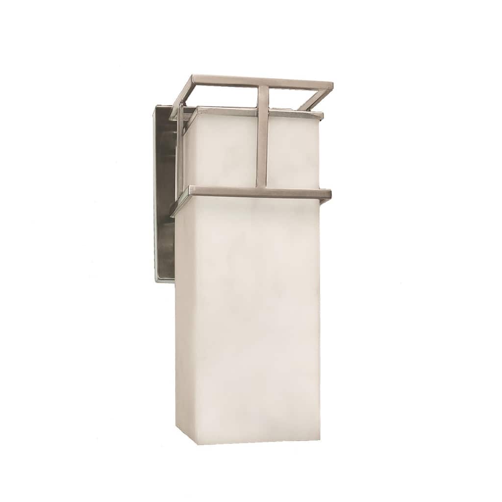 Justice Design Clouds Structure Brushed Nickel Outdoor Large Wall Sconce