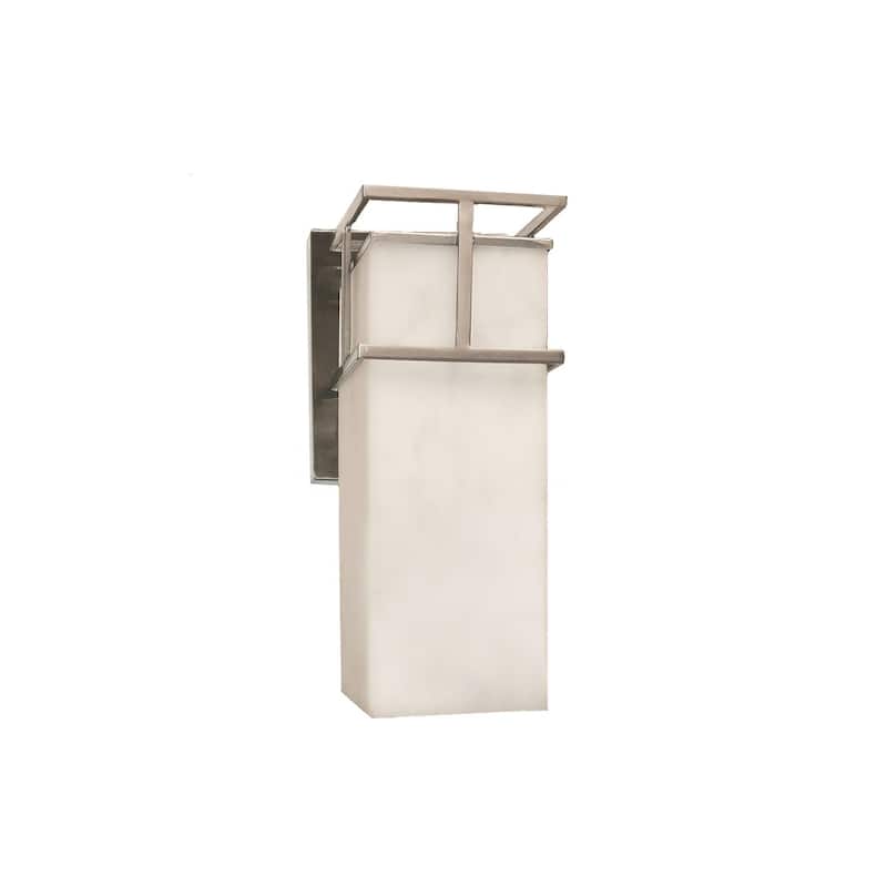Justice Design Clouds Structure Brushed Nickel Outdoor Small Wall Sconce