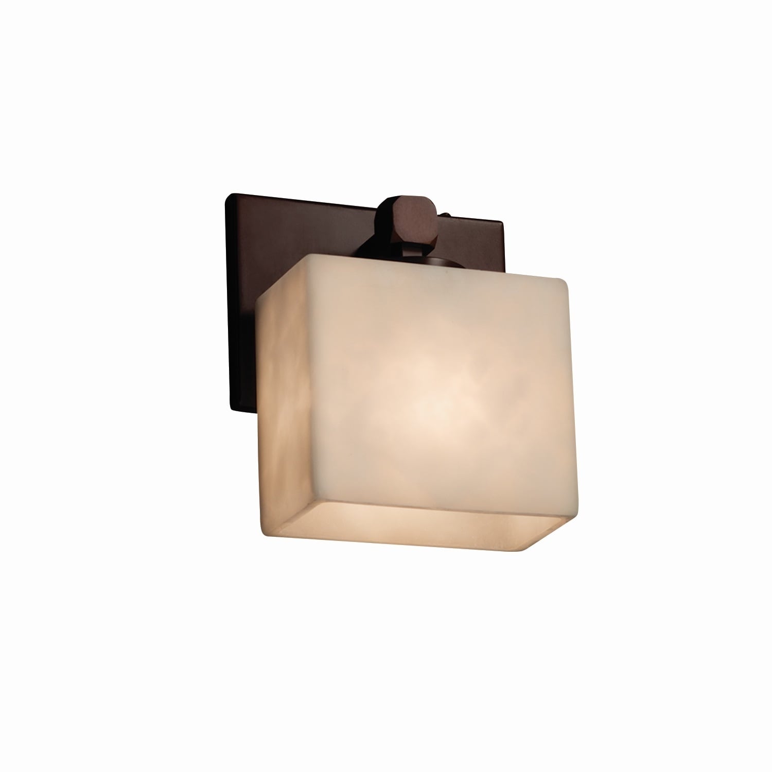 Justice Design Clouds Tetra 1-light Dark Bronze ADA Wall Sconce, Clouds Rectangle Shade