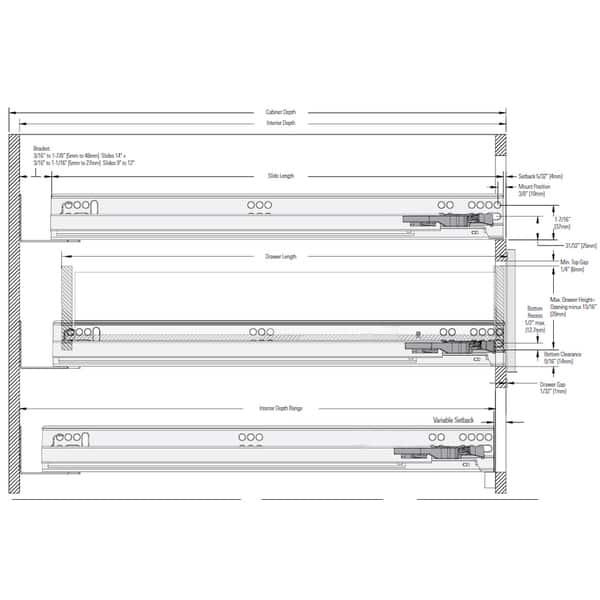 Shop Framed Hydraulic Soft Close Concealed Undermount 15 3 8 Inch