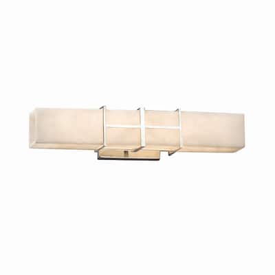 Justice Design Clouds Structure Polished Chrome LED Wall/ Bath bar