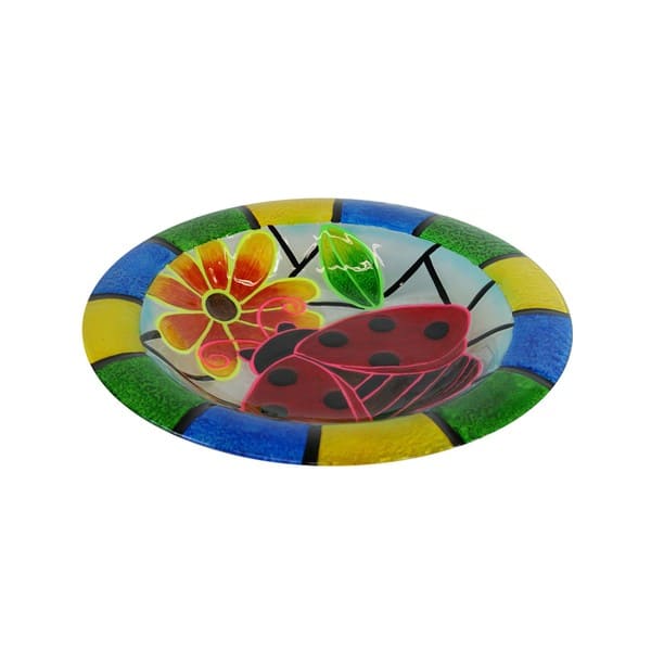 18 Inch Glow In The Dark Glass Ladybug Birdbath Overstock 11689436