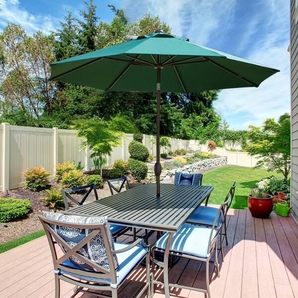 clrarance patio umbrella under 20 Safavieh 9 ft. Vienna Double Top Umbrella Grey & White