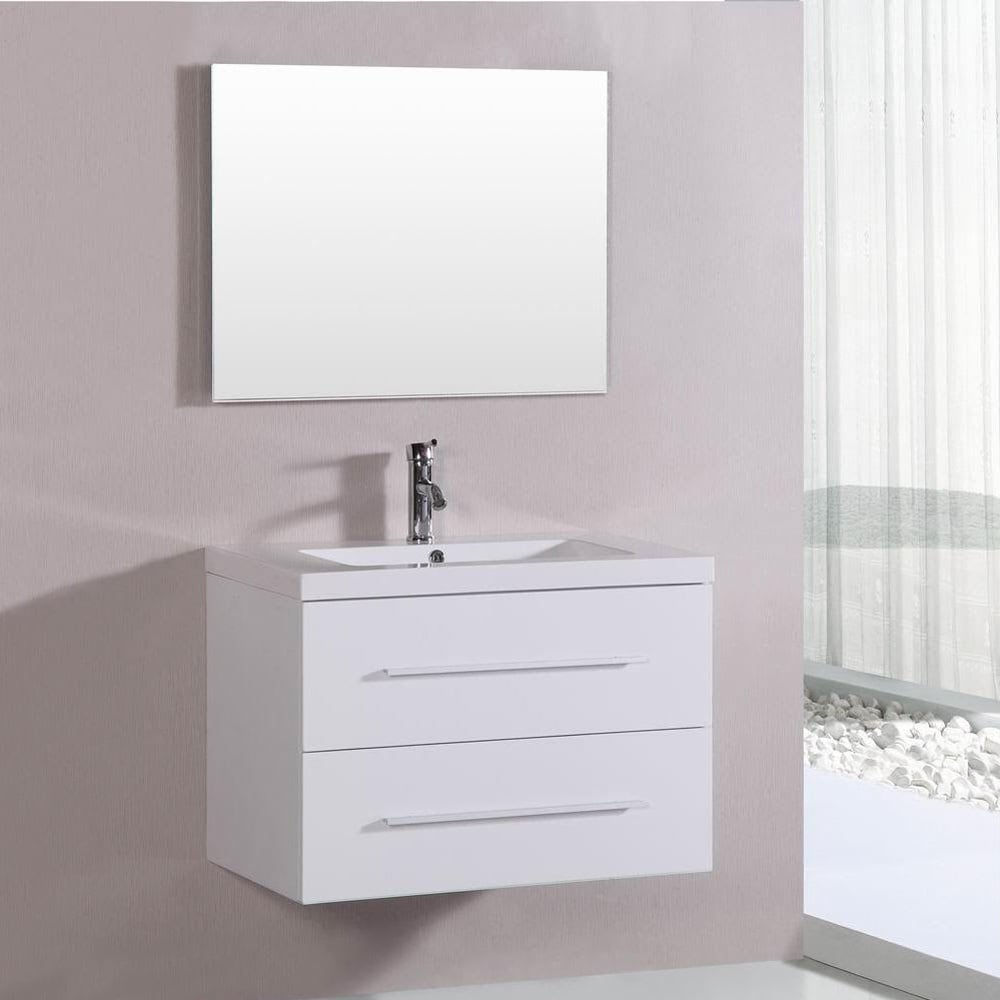 Belvedere 32 Inch Contemporary White Floating Single Vanity Overstock 11690206