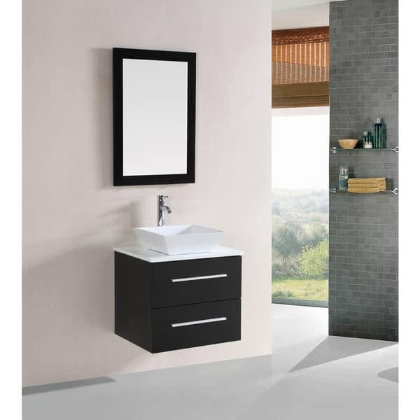 Shop Belvedere 24 Inch Modern Espresso Floating Single Sink