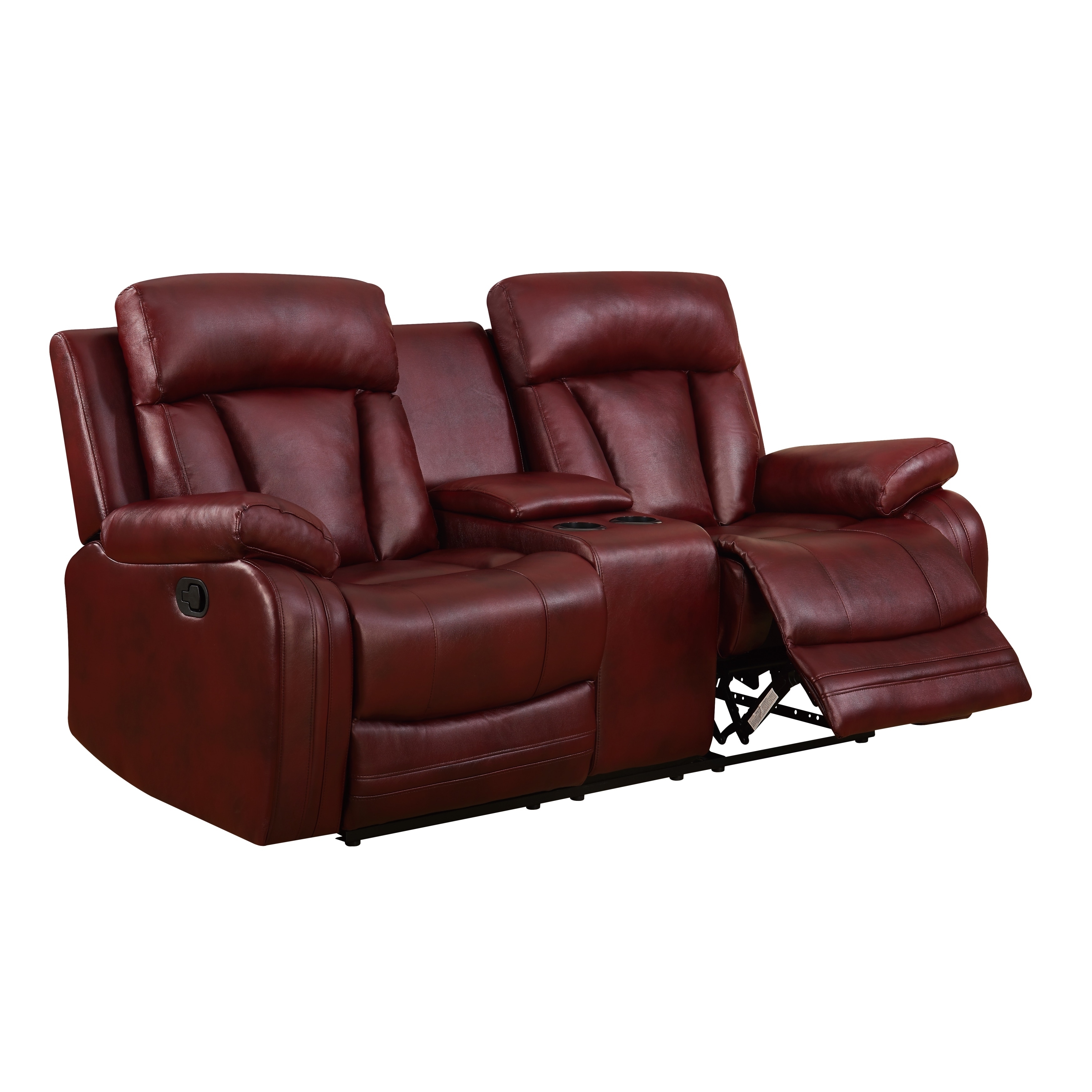 Global Furniture Burgundy Console Reclining Loveseat Bed Bath