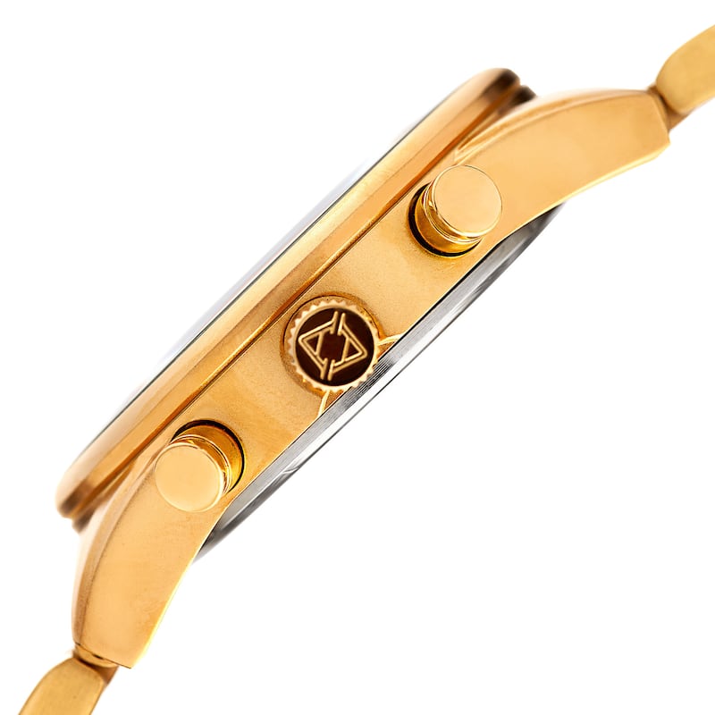 Akribos XXIV Women's Swiss Quartz Multifunction Pink Gold-tone Stainless Steel Bracelet Watch