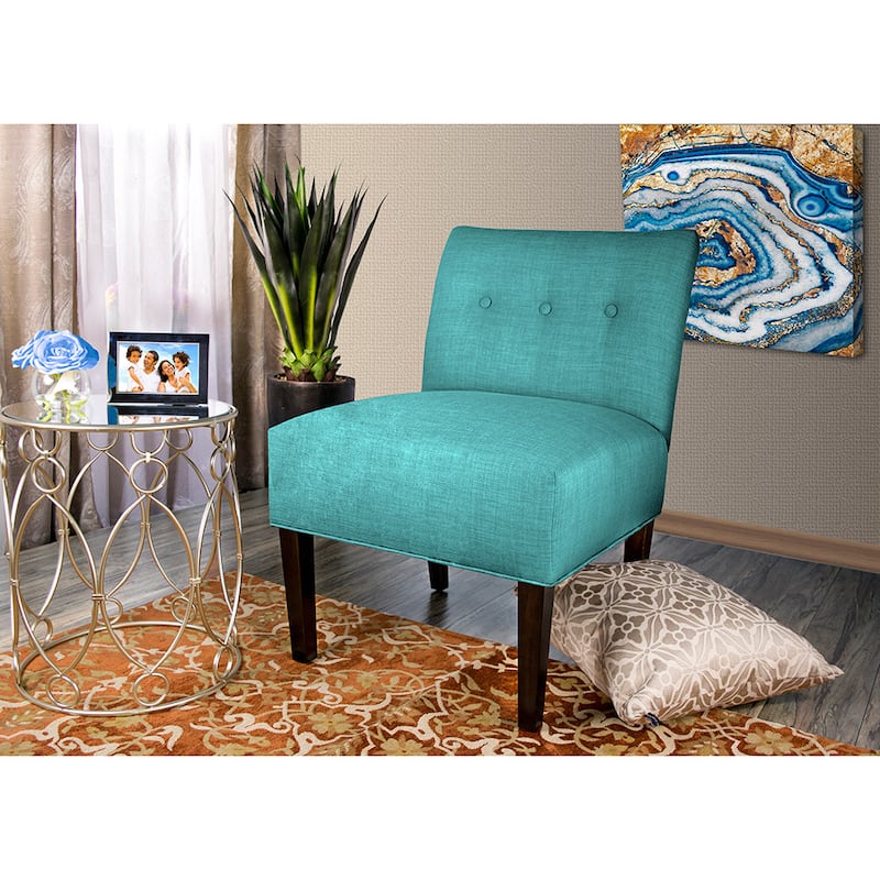 MJL Furniture Samantha Largo Button Tufted Accent Chair - Teal