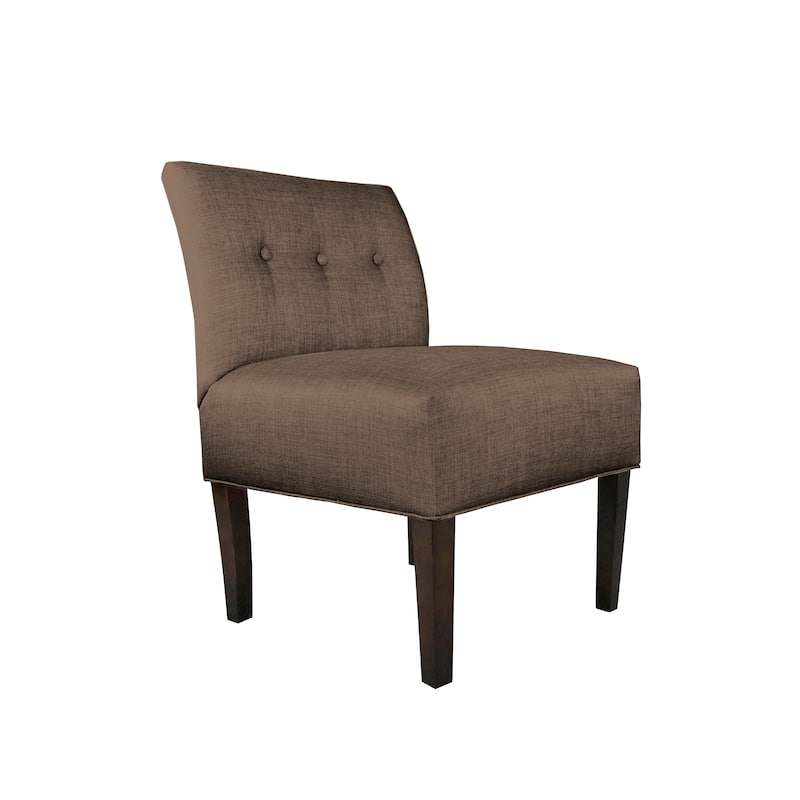 MJL Furniture Obsession Button Tufted Accent Chair in Brownstone (AS IS)
