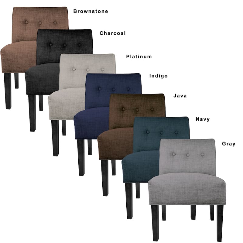 MJL Furniture Obsession Button Tufted Accent Chair in Brownstone (AS IS)