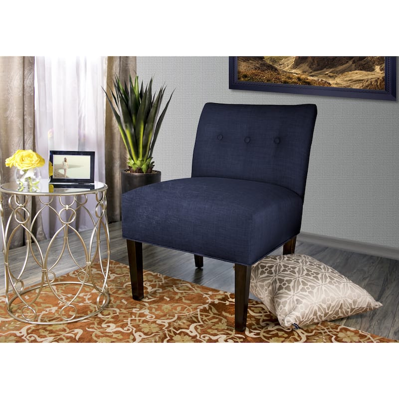 MJL Furniture Obsession Button Tufted Accent Chair in Brownstone (AS IS) - Indigo