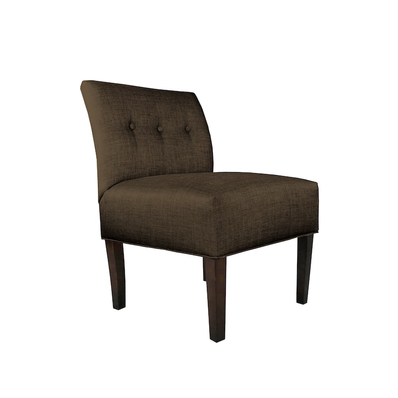 MJL Furniture Obsession Button Tufted Accent Chair in Brownstone (AS IS)