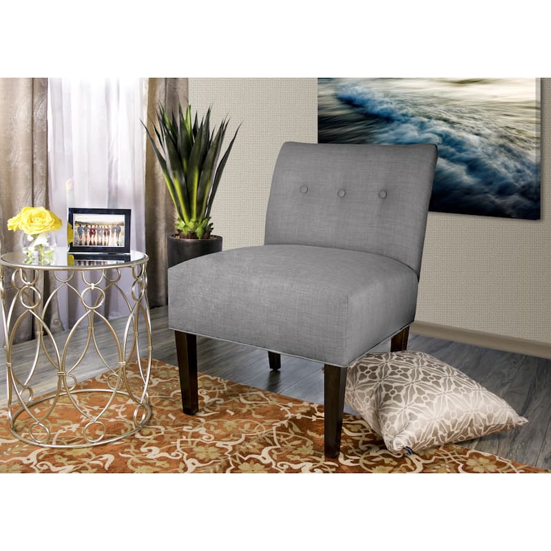 MJL Furniture Obsession Button Tufted Accent Chair in Brownstone (AS IS) - Grey