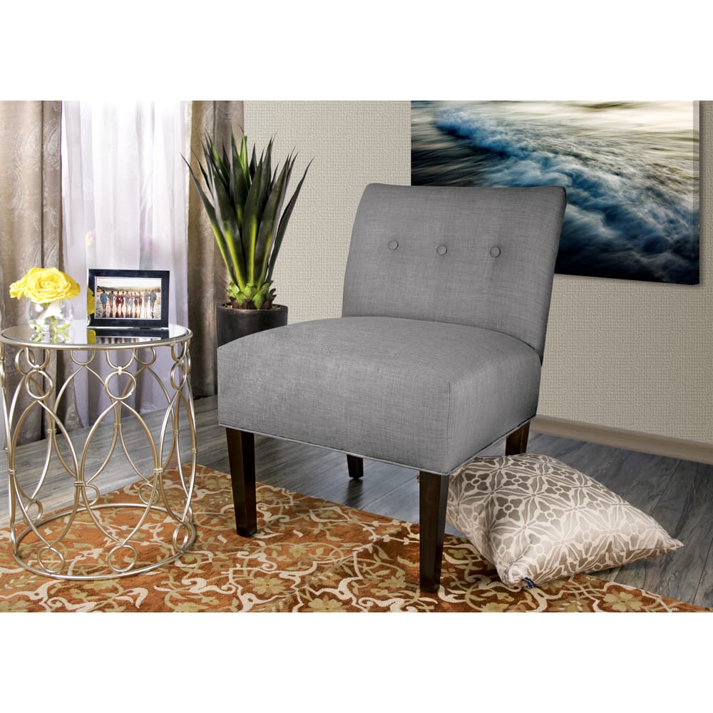 MJL Furniture Obsession Button Tufted Accent Chair in Brownstone (AS IS)