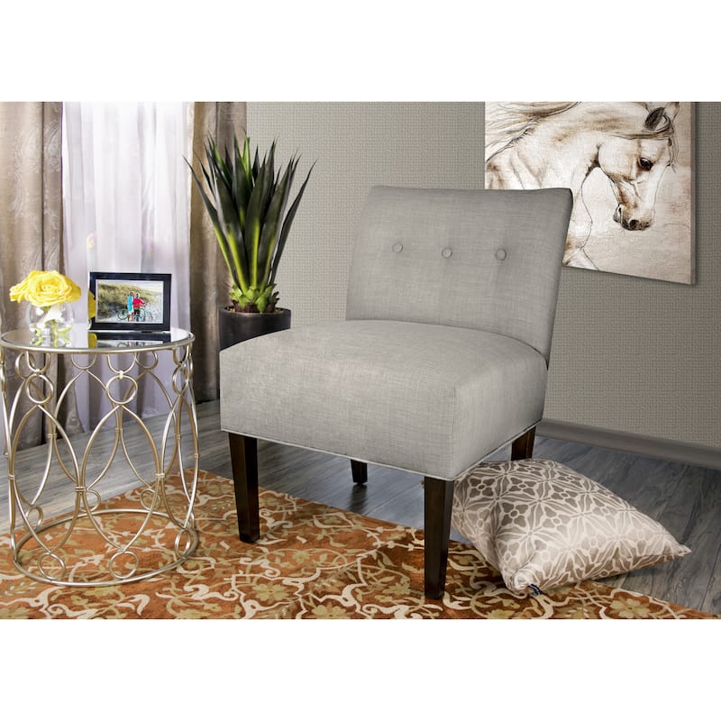MJL Furniture Obsession Button Tufted Accent Chair in Brownstone (AS IS) - Platinum
