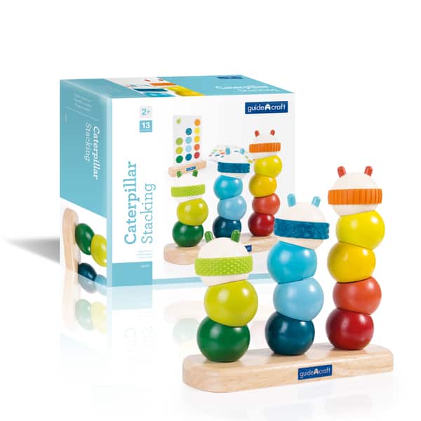 slide 2 of 9, Caterpillar Stacking - Yellow/Blue