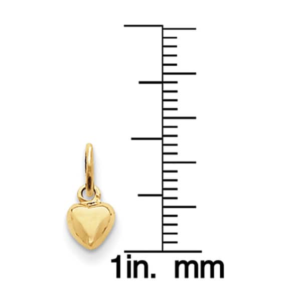 14K Rose Gold Solid Polished 3-Dimensional Small Heart Charm