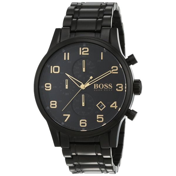Hugo Boss Men's 1513275 'Aeroliner ' Chronograph Black Stainless Steel  Watch - Overstock - 11691319
