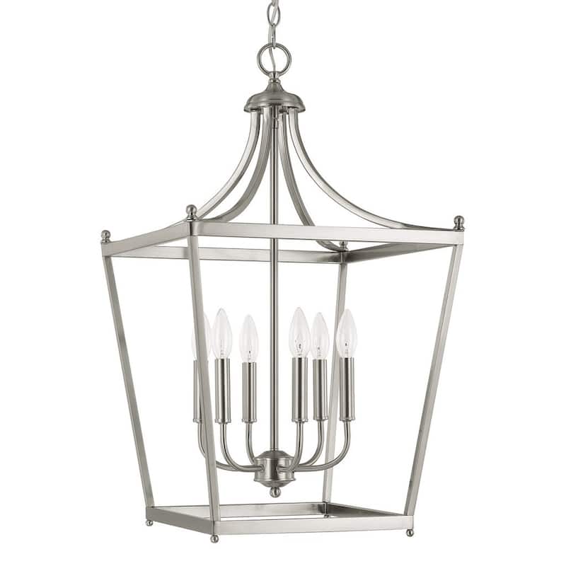 Stanton 6-light Brushed Nickel Foyer Pendant - Brushed Nickel