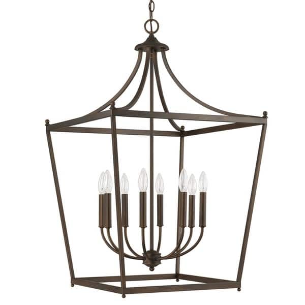 slide 1 of 1, Stanton 8-light Burnished Bronze Foyer Pendant