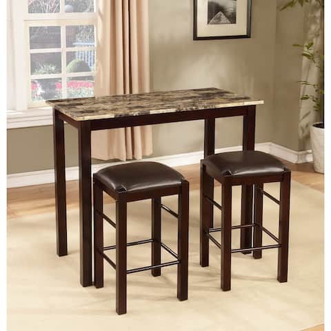 Roundhill Furniture Copper Grove Luther 3-piece Counter Height Table and Chair Set