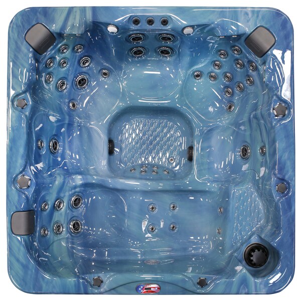 7-Person 56-Jet Lounger Spa with Bluetooth Stereo System with Subwoofer and LED Waterfall