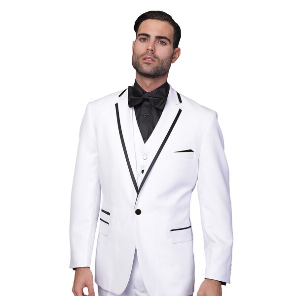 Shop Men's Statement Venetian White 3-piece Tuxedo Suit 54L (As Is Item ...