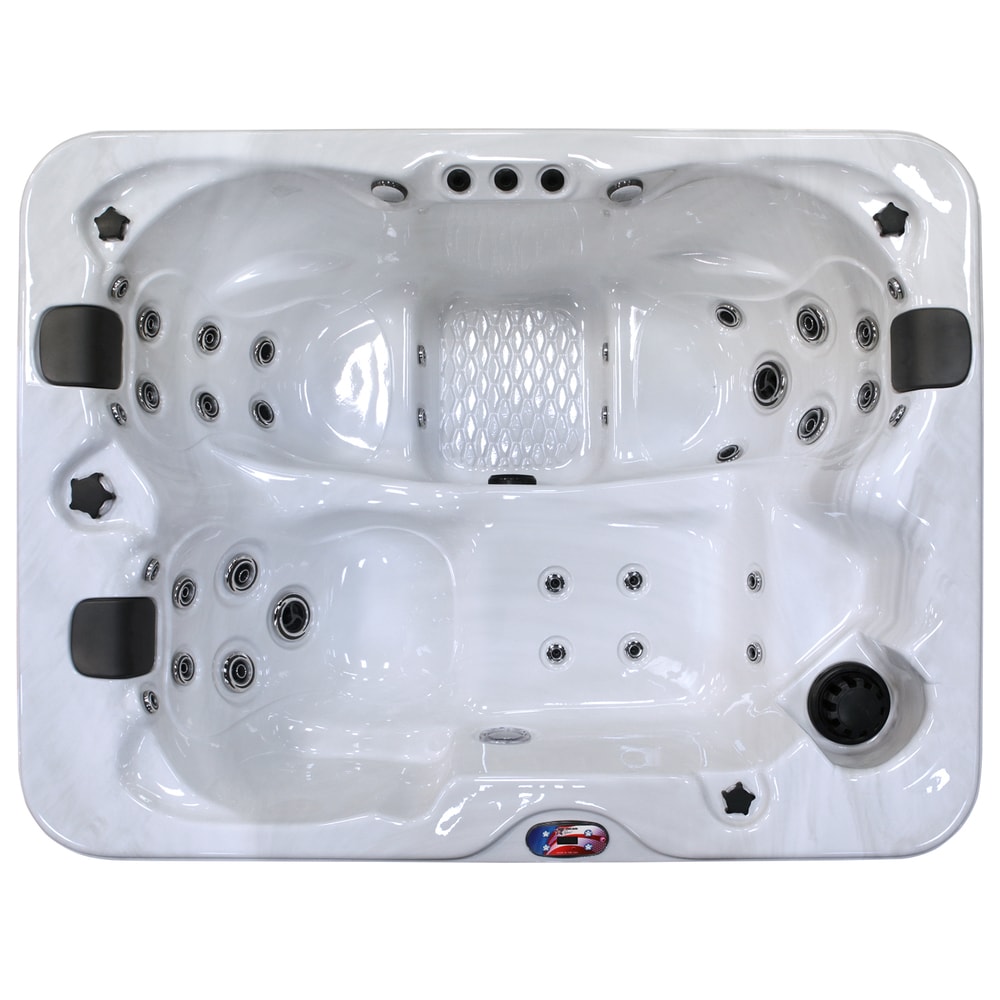 American Spas 3-Person 34-Jet Longer Spa with Bluetooth Stereo System with Subwoofer and Backlit LED Waterfall