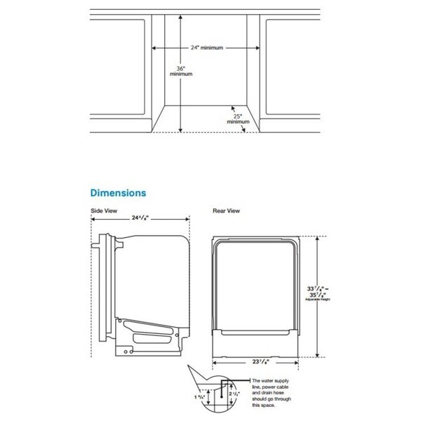 24 dishwasher dimensions