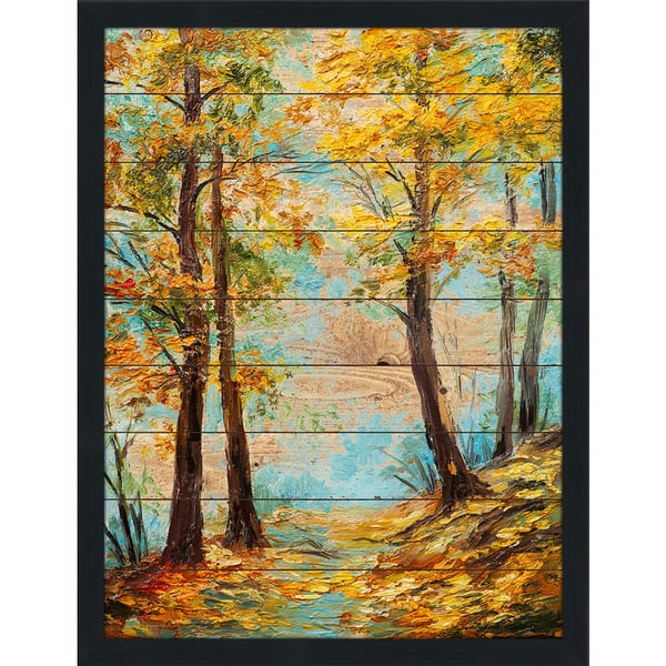 Autumn Trees Giclee Wood Wall Decor - Bed Bath & Beyond - 11692640