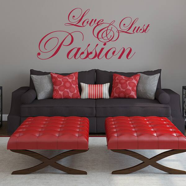Love, Lust and Passion Wall Decal Vinyl Art Home Decor Quotes and ...