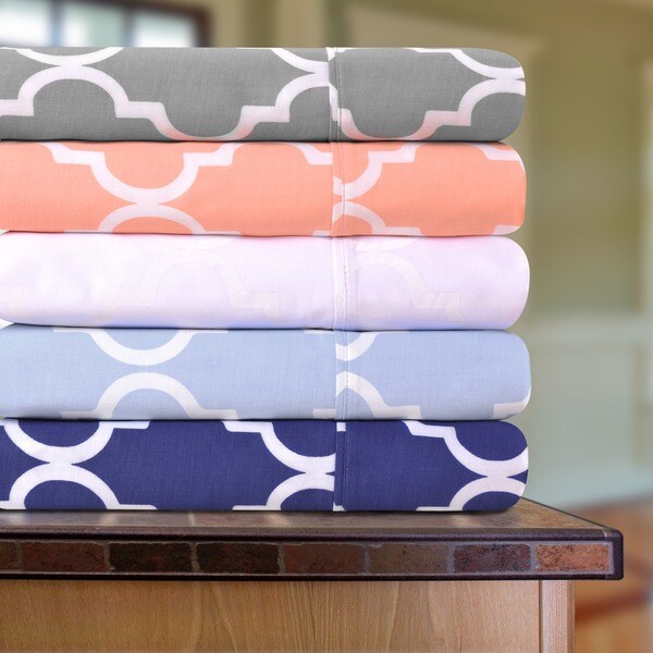 Superior 300 Thread Count Deep Pocket Trellis Cotton Sheet Set