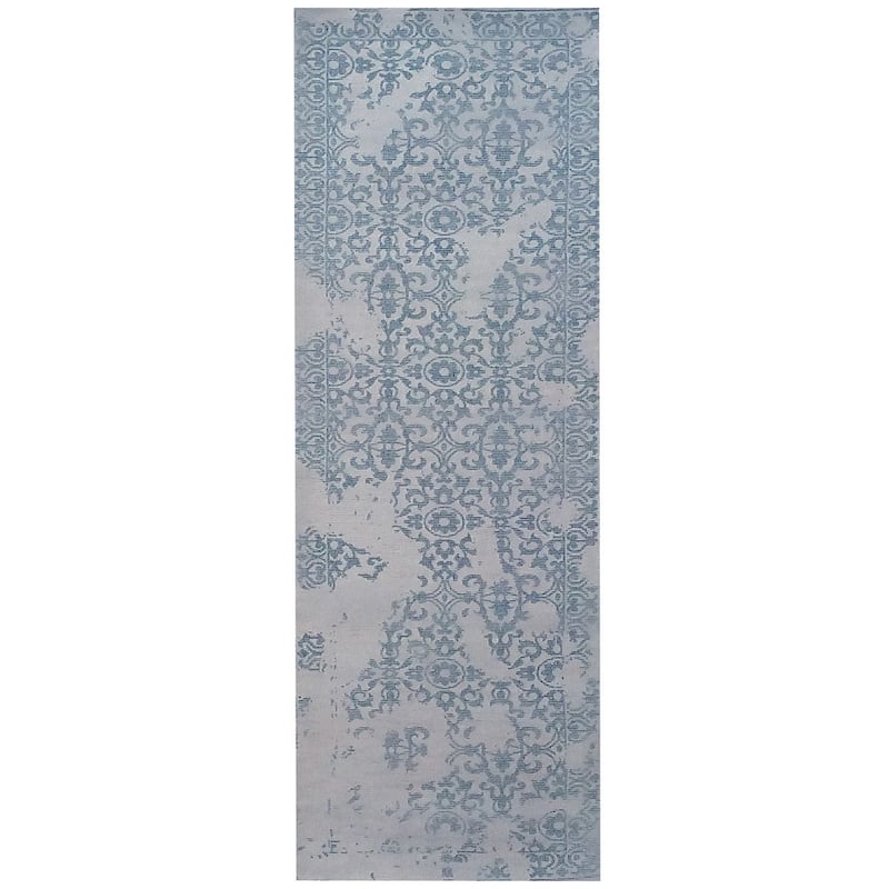 HERAT ORIENTAL Handmade Printed Erased Khotan Wool Runner - 2'8 x 10'