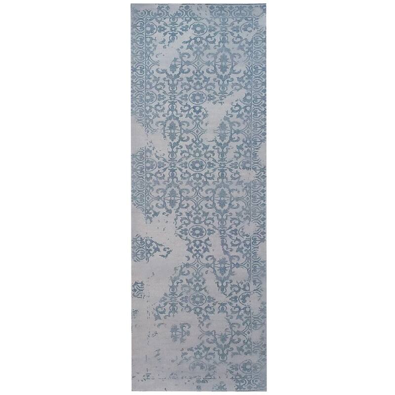 HERAT ORIENTAL Handmade Printed Erased Khotan Wool Runner - 2'8 x 10'