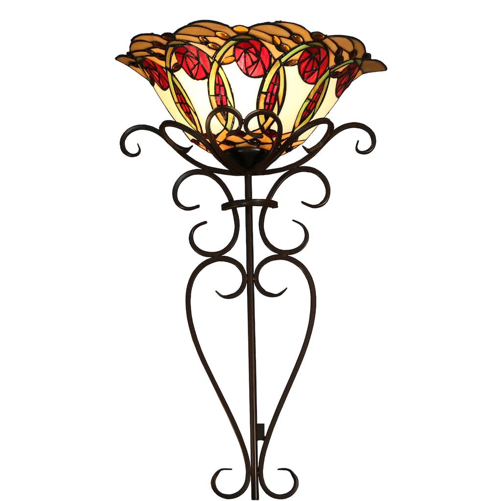 Nadal Stained Glass 28 Inch Tiffany-style Wallchiere Lamp