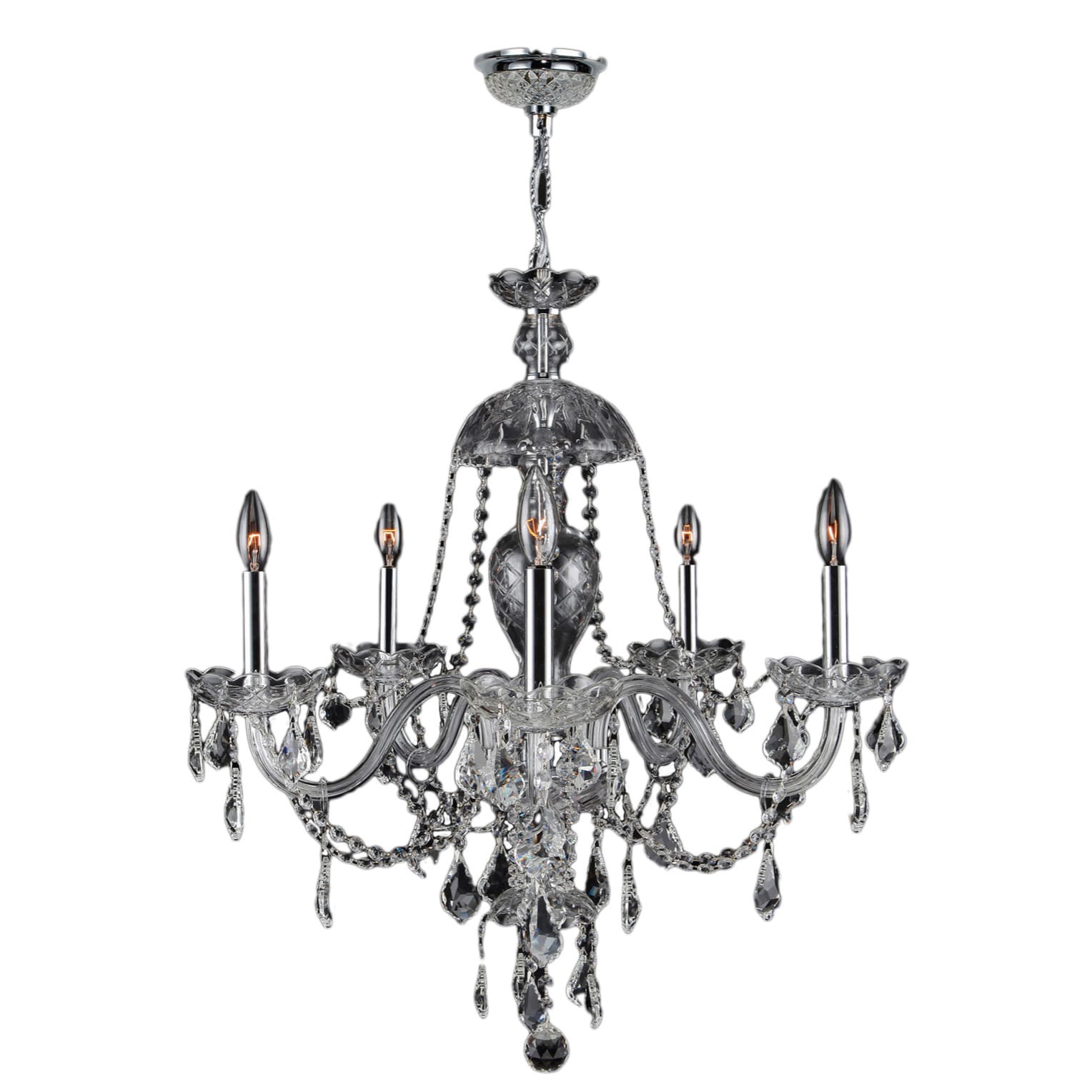 Venetian Italian Style 7-light Chrome Finish Crystal Candle Chandelier (8OS101C26-CL) - Chandeliers For Bedrooms by Overstock.com