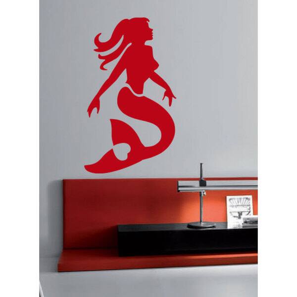Mermaid Wall Art Sticker Decal Red Overstock 11693503